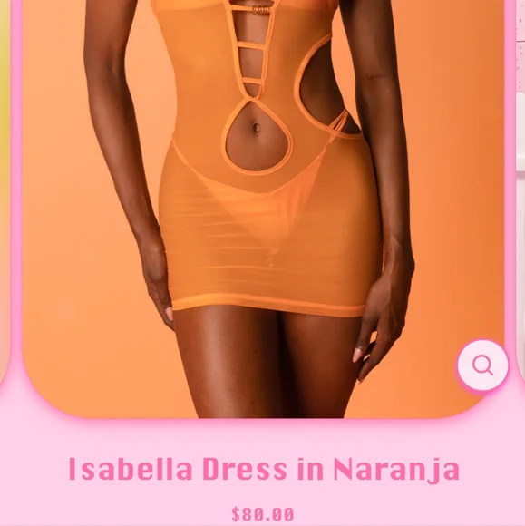 Voight Isabella Mesh Cover-Up Dress in Naranja - Picture 5 of 5
